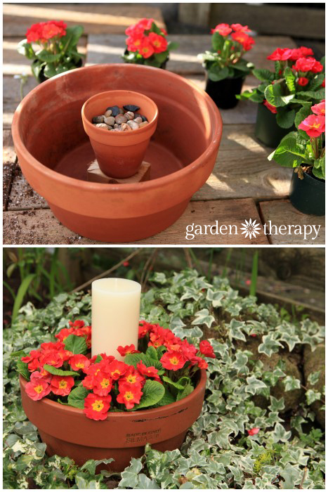 Make a Flower Pot Candle Holder