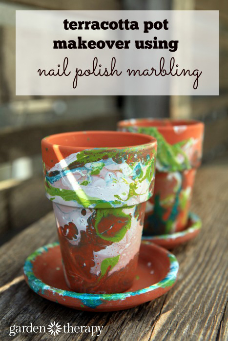 Terracotta Pot Makeover using Nail Polish