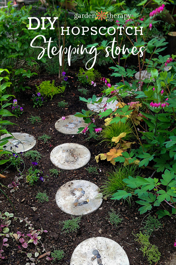 DIY hopscotch stepping stones