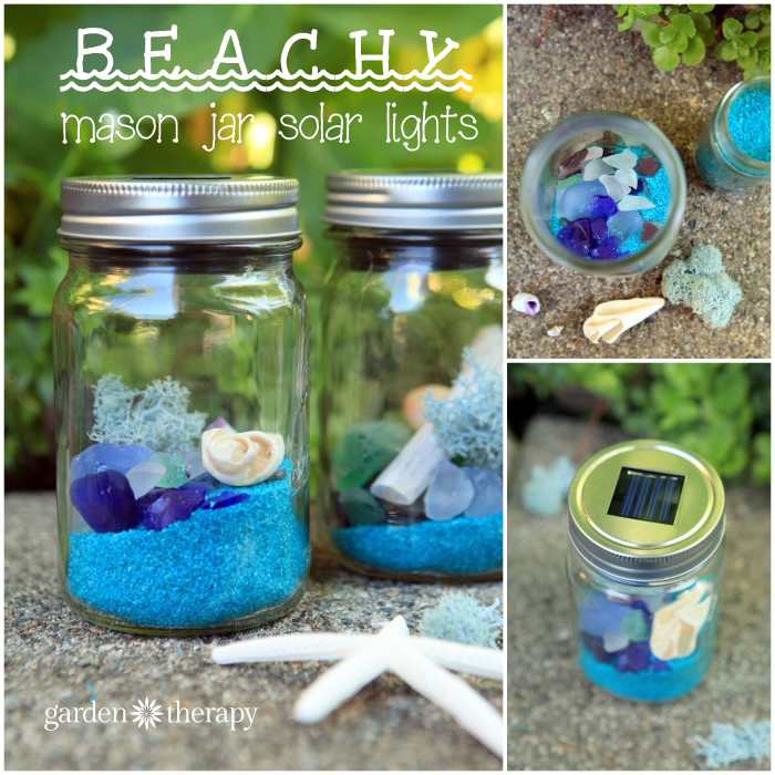 How to Make Simple but Beautiful Beachy Mason Jar Solar Lights