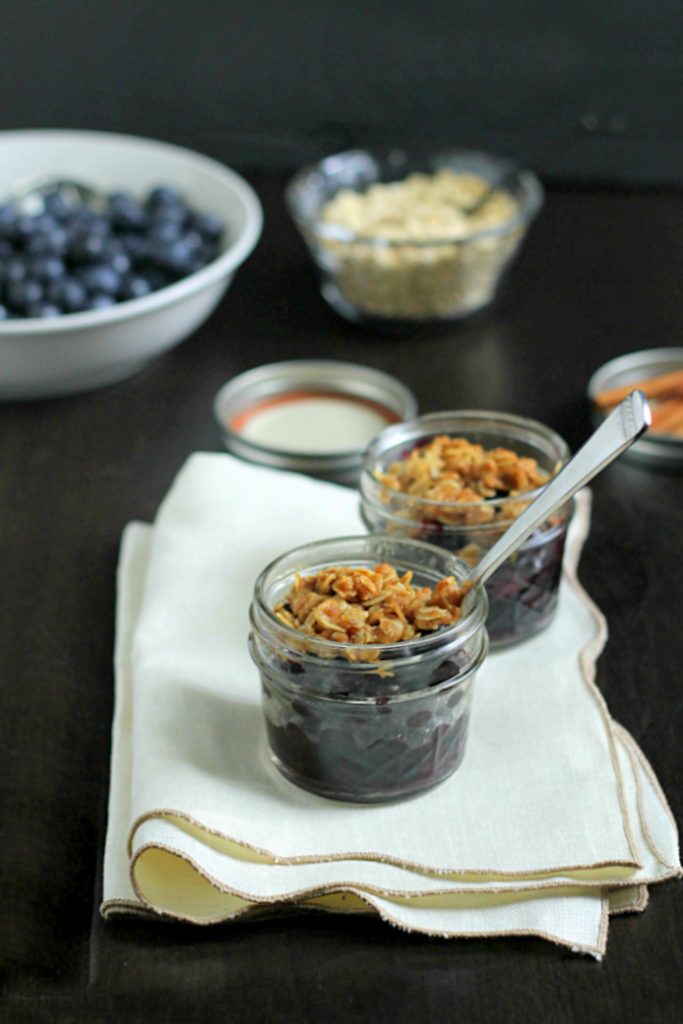 Mini Blueberry Crisp Recipe in Jars