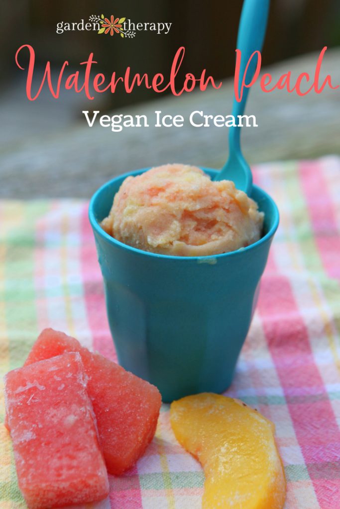 watermelon peach vegan ice cream