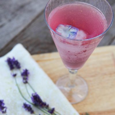 lavender lemonade with floral ice cube