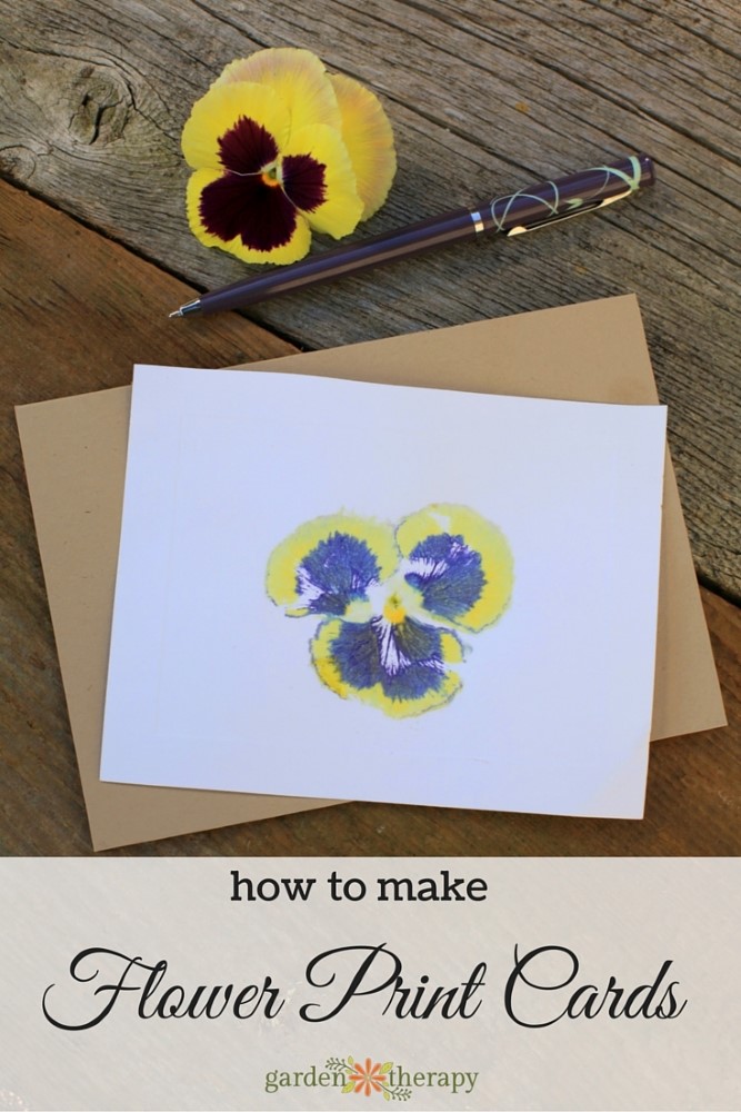 pansy print greeting card