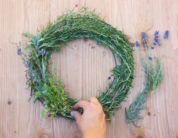 How to Make a Gorgeous Fresh Herb Wreath