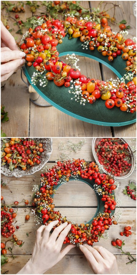 Make a fall berry wreath