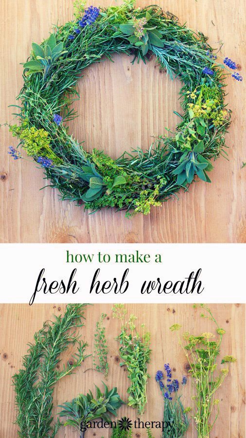 Make a fresh herb wreath that smells terrific