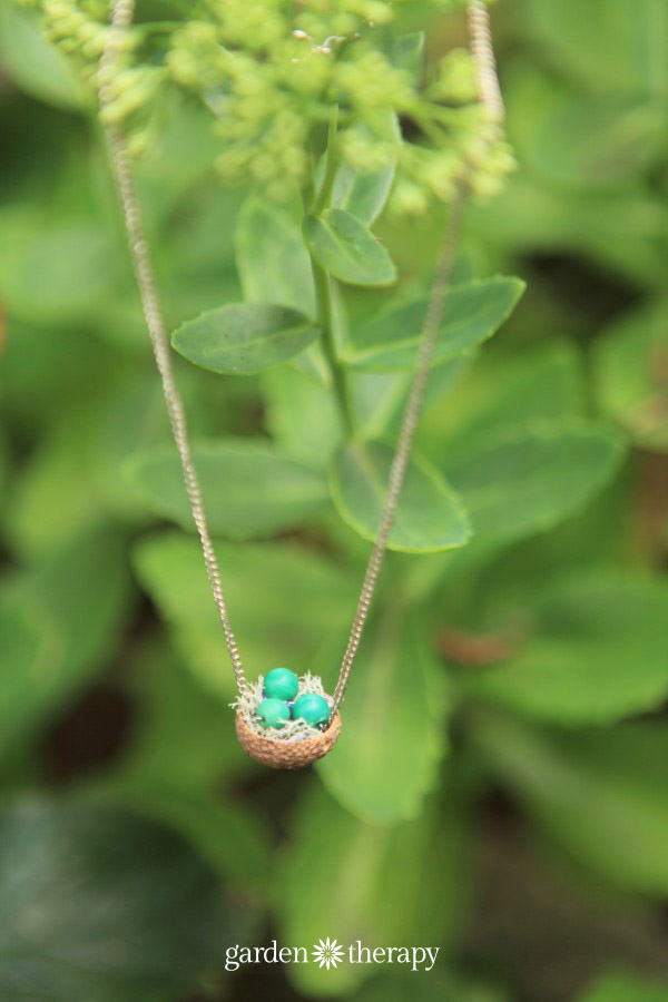 Make this acorn cap nest necklace