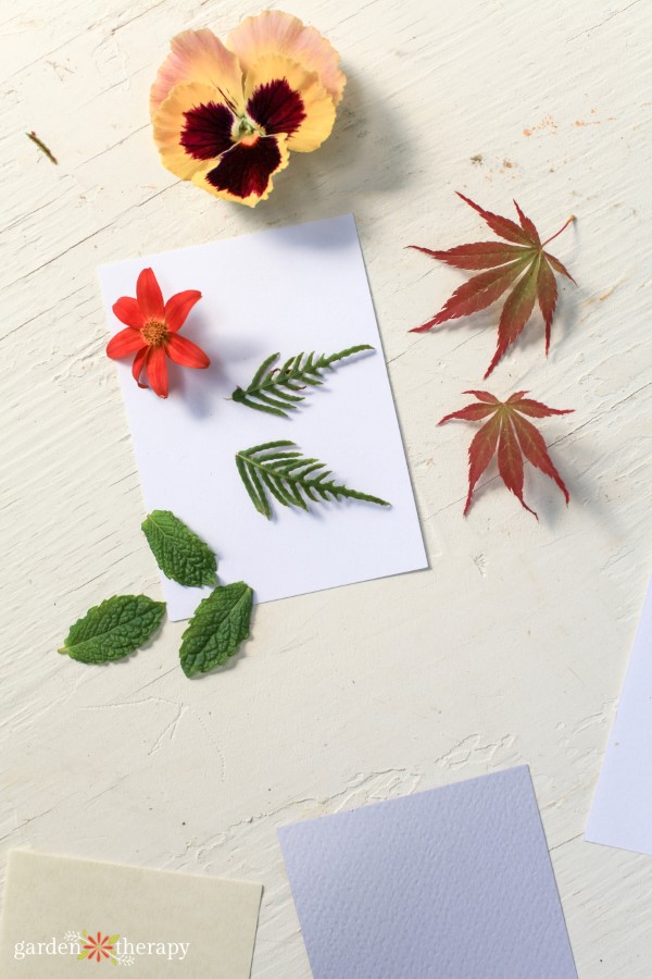 flowers and leaves for making hammered flowers