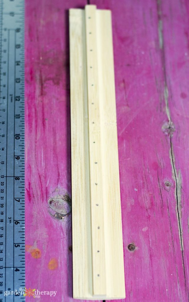 Measure wood frame for suncatcher