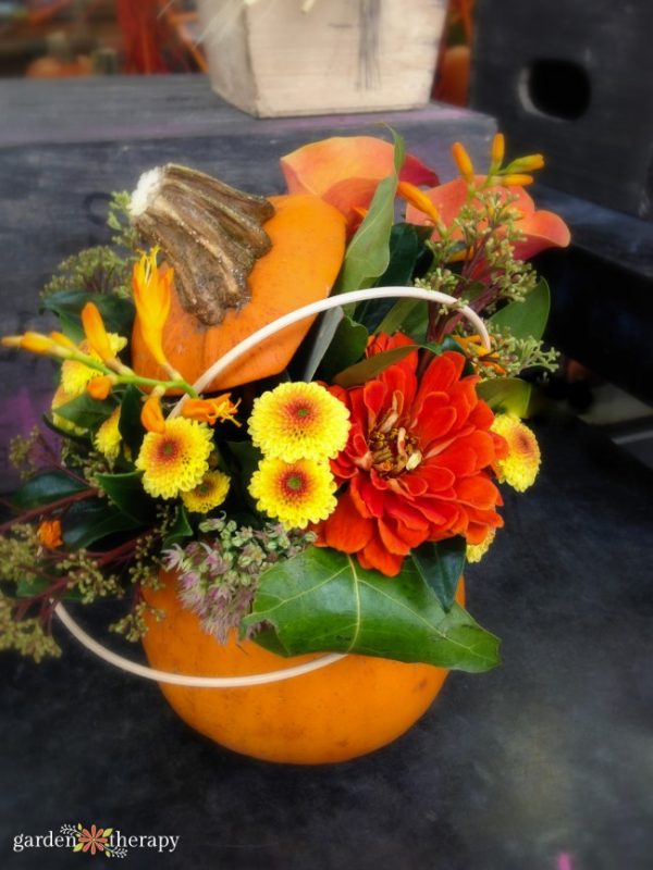 Pretty Pumpkin Flower Arrangement