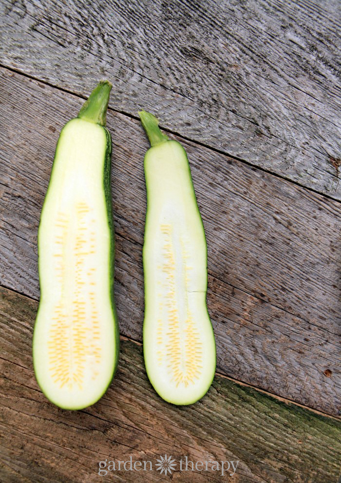 Slice zucchini with a mandolin