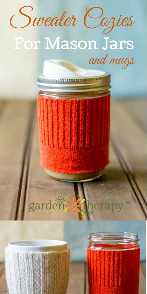 Make a DIY Sweater Cozy for Mason Jars and Mugs