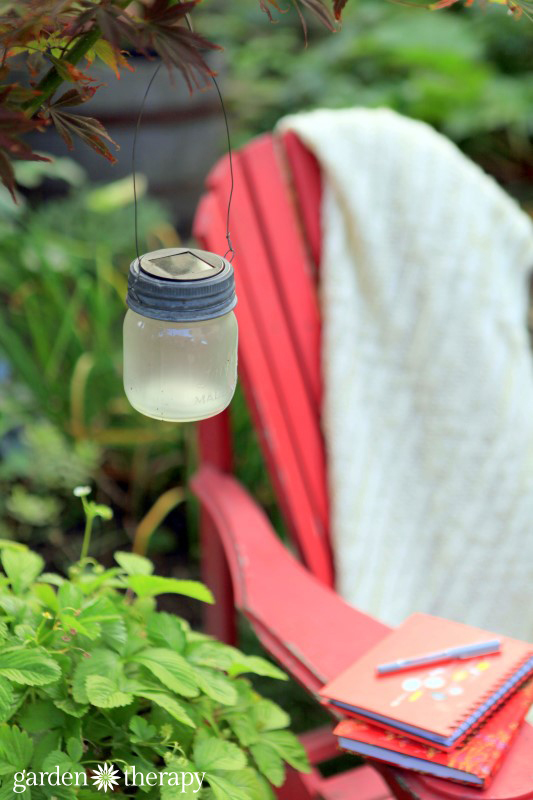 Mason Jar Solar Lantern from the book Garden Made