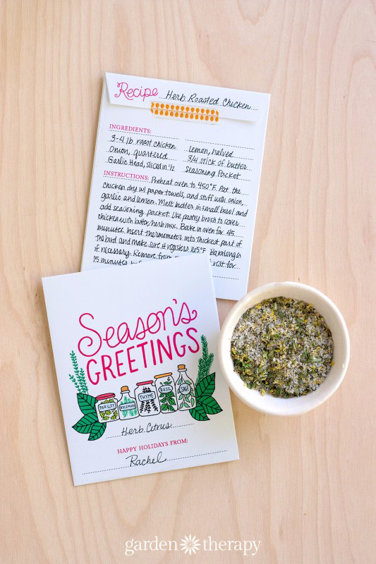 DIY herb roasted chicken seasoning packet as a gift