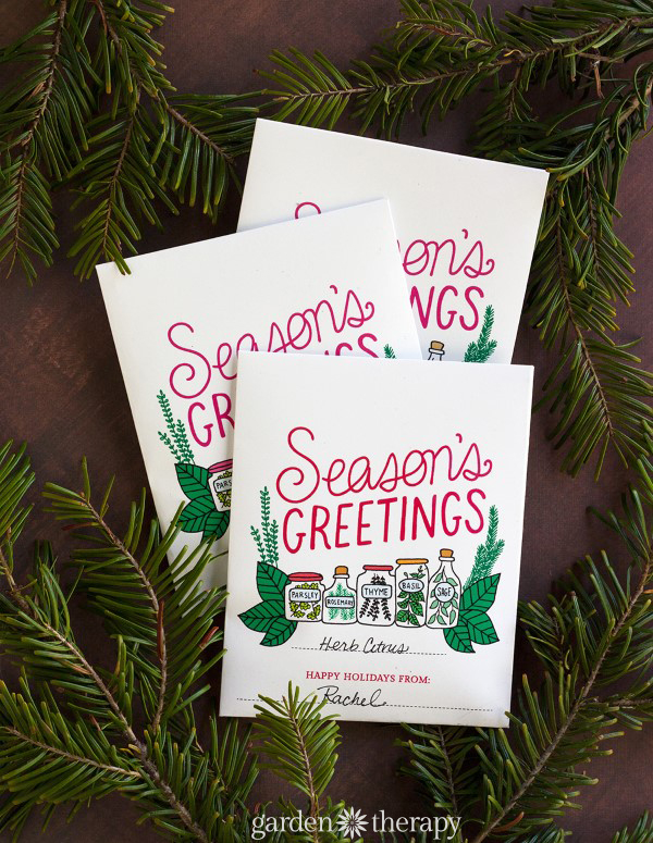 Seasons Greetings Printable Herb Packet and Recipe Ideas