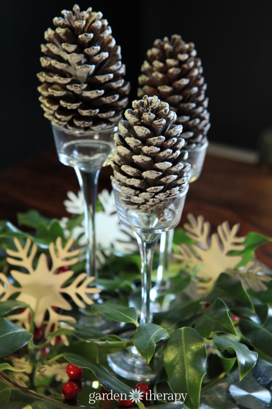 Pinecone table decoration centerpiece