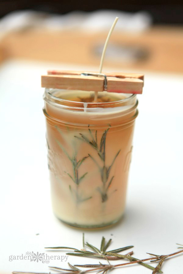 How to make pressed herb candles