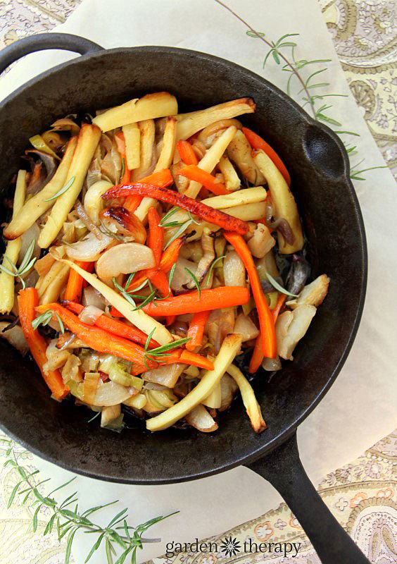 Roasted Root Vegetables with Rosemary & Honey Garden Therapy