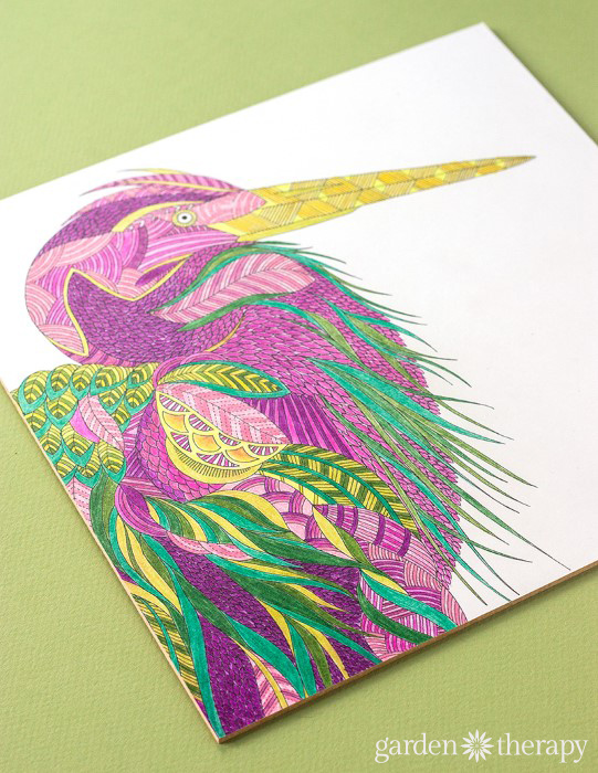 Beautiful finished coloring book image for display