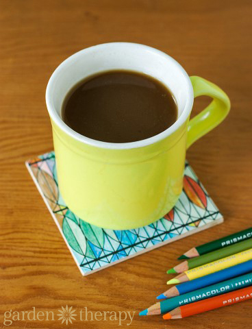 Coloring Page Coaster DIY