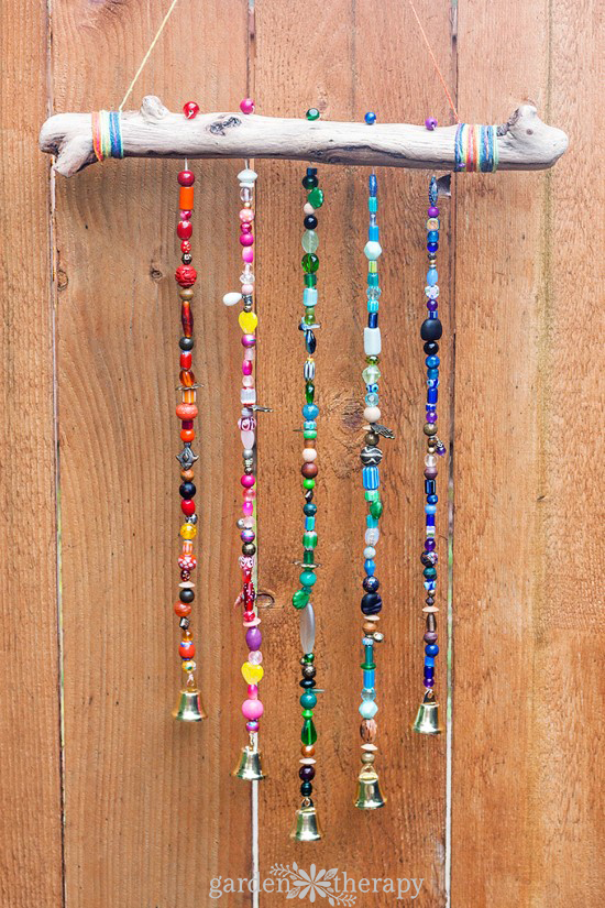 DIY rainbow bead wind chime