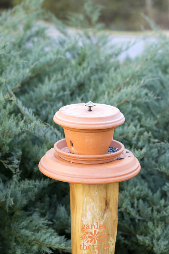 Finished Terracotta Bird Feeder