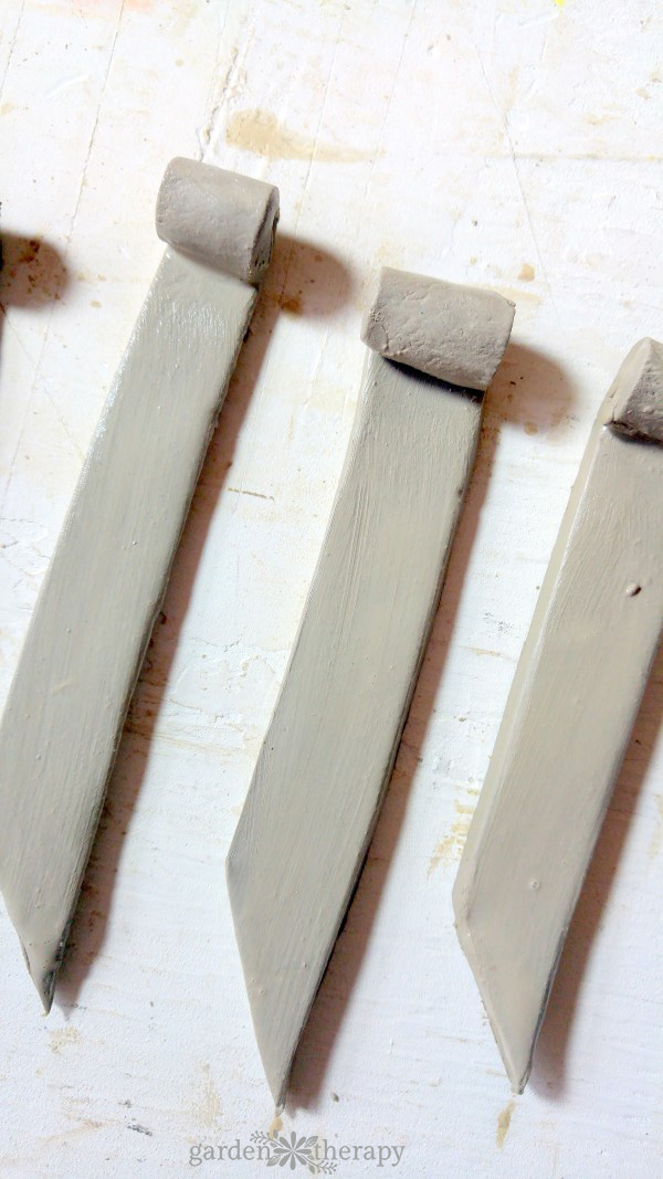 How to Make clay Plant Stakes Step (7)