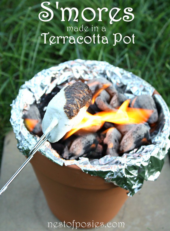 s'mores from 32 Terracotta Pot Hacks