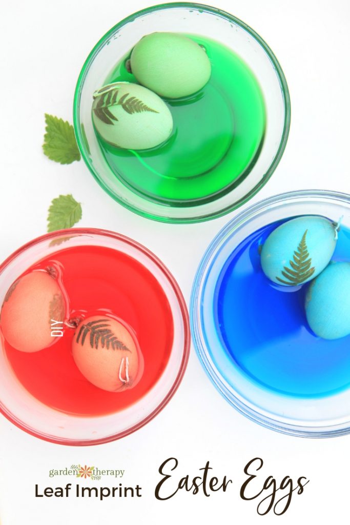 Leaf Imprint Easter Eggs