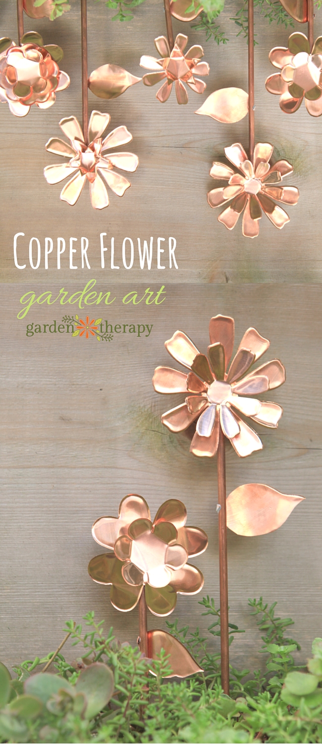 How to make copper flower garden art using a die cutting machine