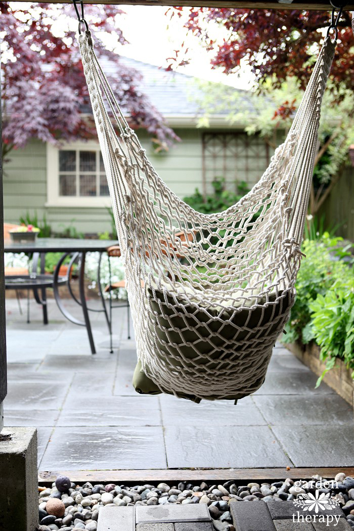 Hammock Chair Looking Towards Garden