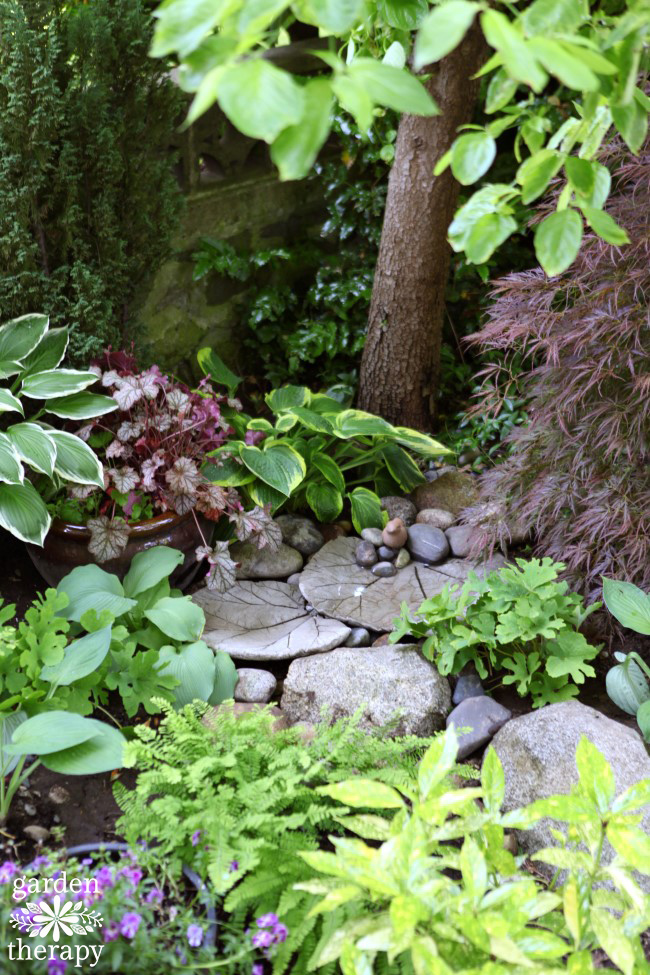 Two Tier Rhubarb Leaf Birdbath from the book Garden Made