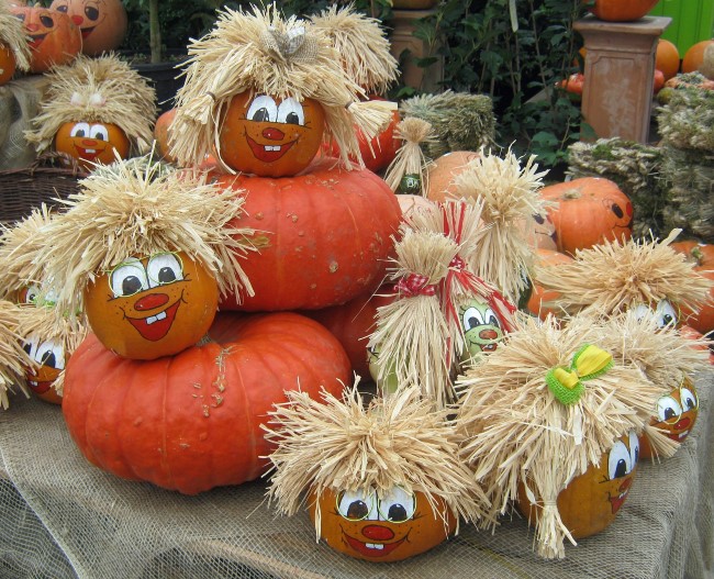 Quirky fall decorating with pumpkins and squash