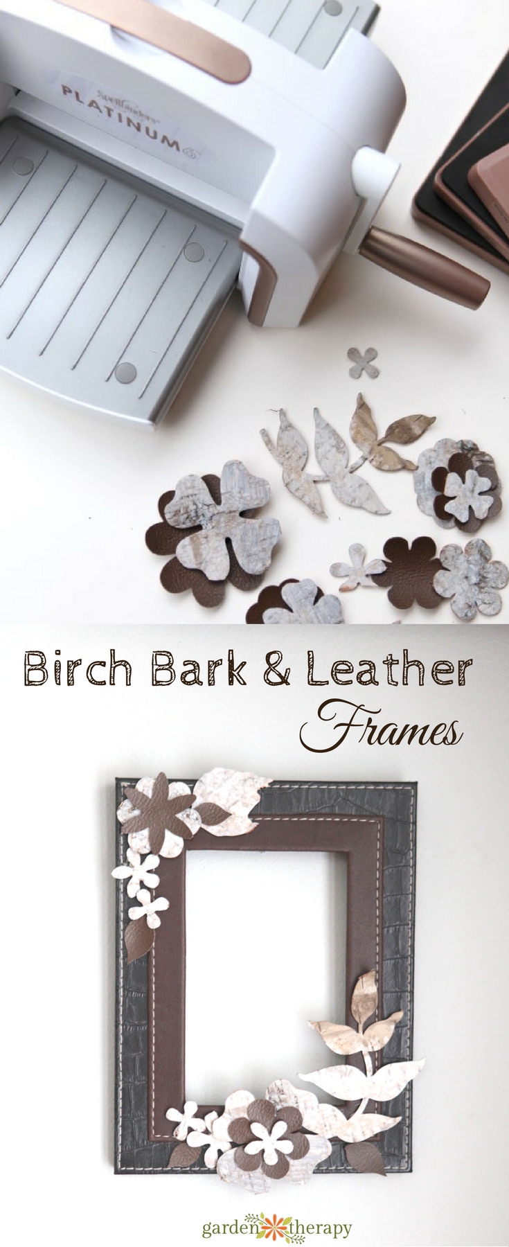 Take some inspiration from the outdoors by making a leather and birch bark picture frame that can be used in so many different ways around the house: to display photos, hang on wall as a wreath, or as a dry erase board.