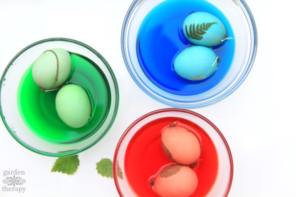 How to make dyed leaf imprint Easter eggs