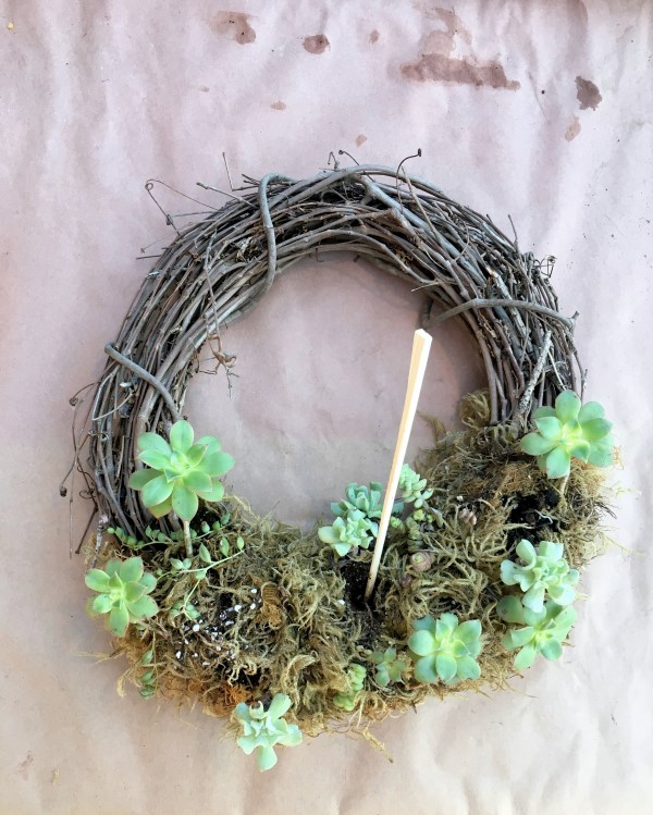 Heart Succulent Moss Wreath