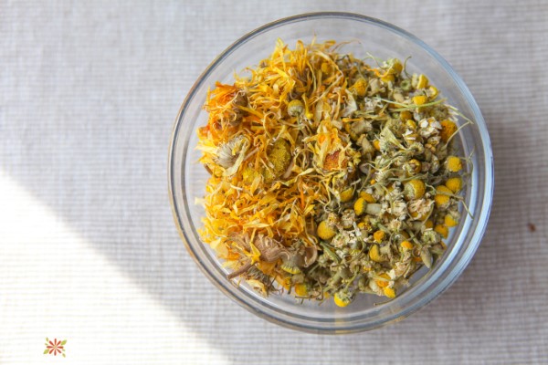 Dried calendula and chamomile