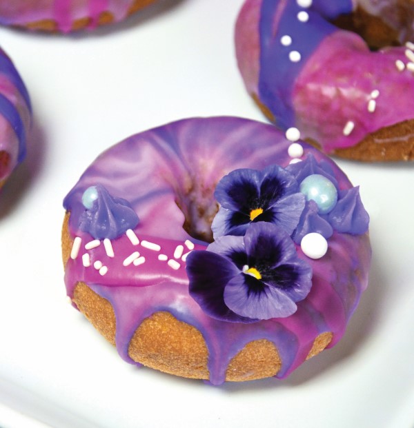 Dreamy pansy donuts