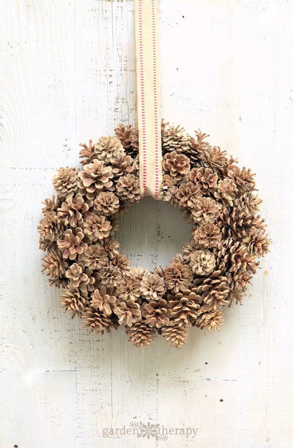 Bleached Pine Cone Wreath