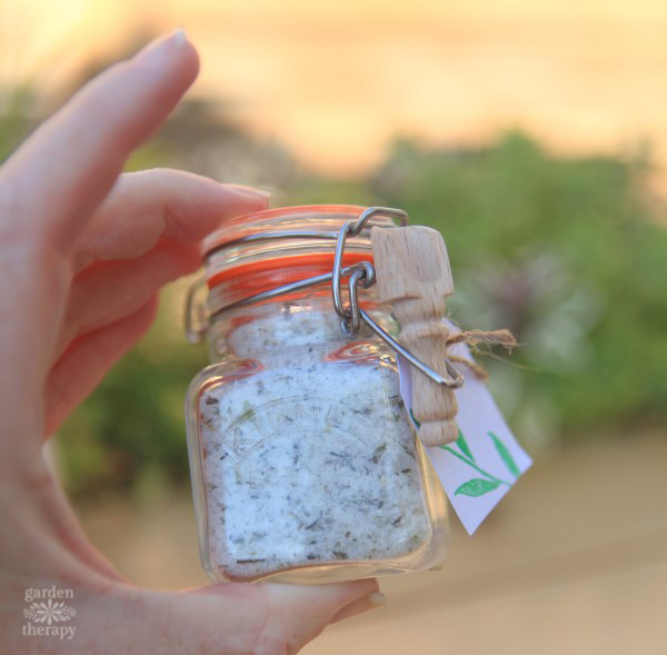 salt with lime and rosemary