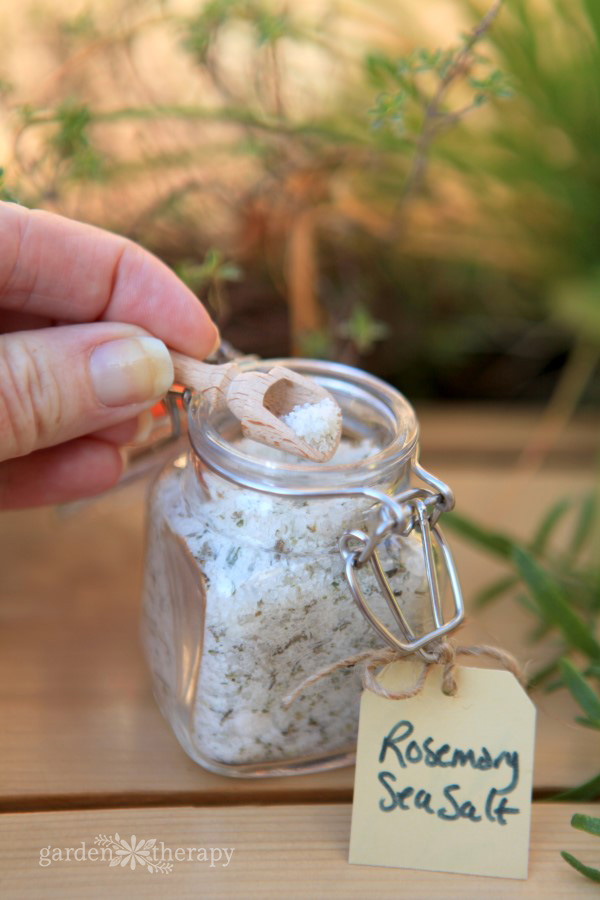 A recipe for making garden-fresh herb finishing salt