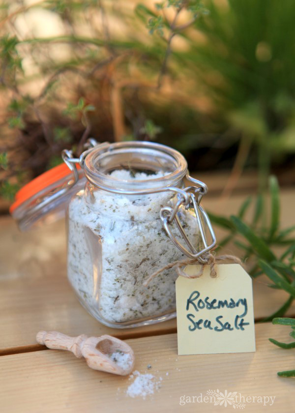 Fragrant culinary salt that preserves garden herbs