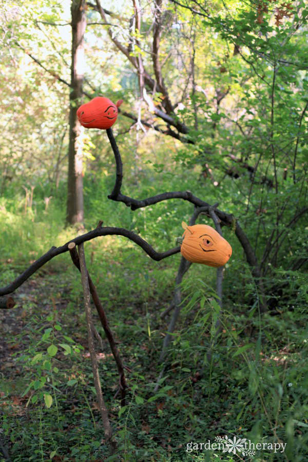 Pumpkinhead Scarecrows at NYBG