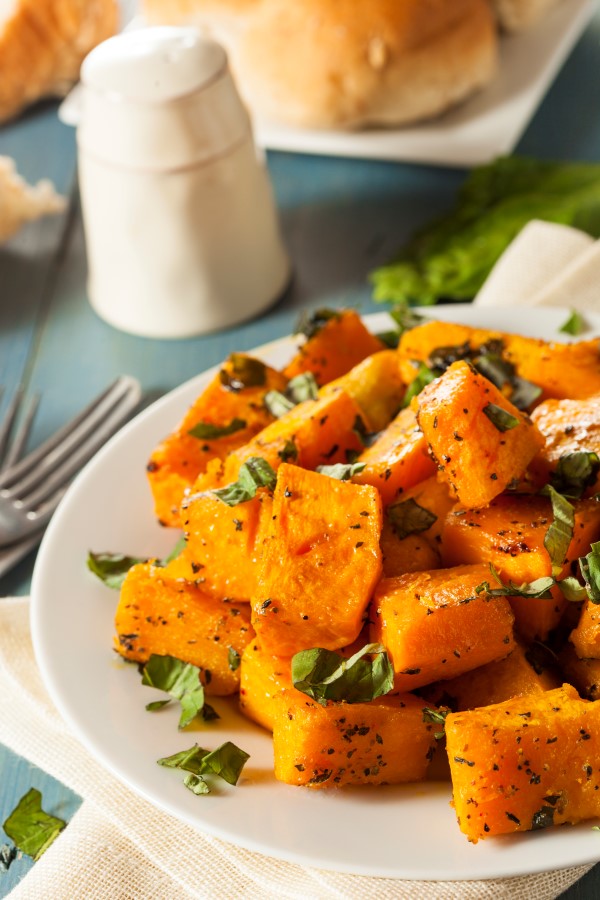 Organic Baked Butternut Squash with Herbs and Spices