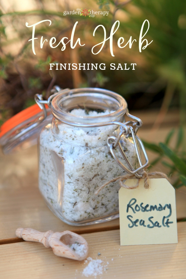 Fresh Herb Finishing Salt. A culinary salt infused with rosemary and lime.