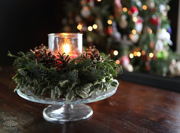 Christmas candle wreath tutorial