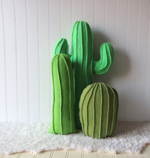 garden-inspired gifts: plush cactus pillows