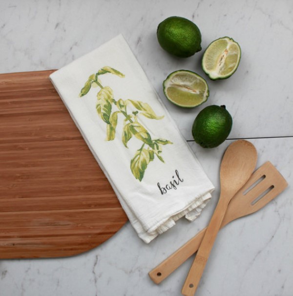 garden-inspired gifts: herb tea towels