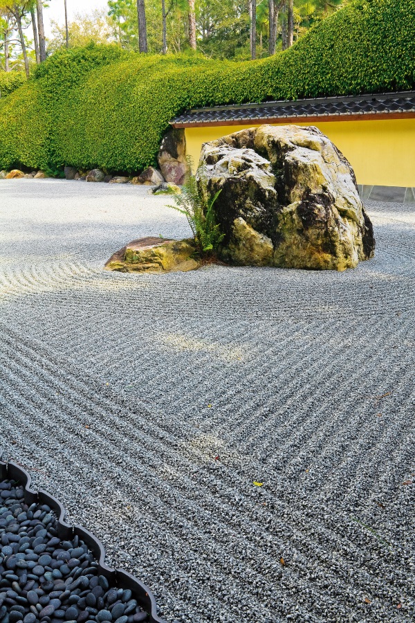 A Japanese rock garden